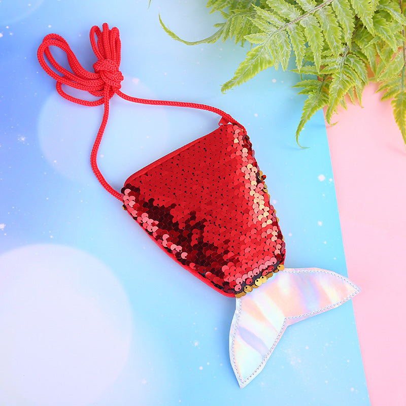 Wholesale Mermaid Tail Sequins Kids Shoulder Bag